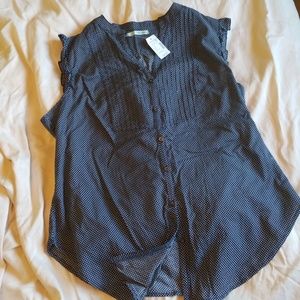 XL navy blue polka dot maurice's shirt